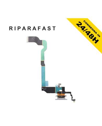 CONNETTORE DI RICARICA PER APPLE IPHONE X BIANCO MICROFONO ANTENNA FLAT FLEX DOCK