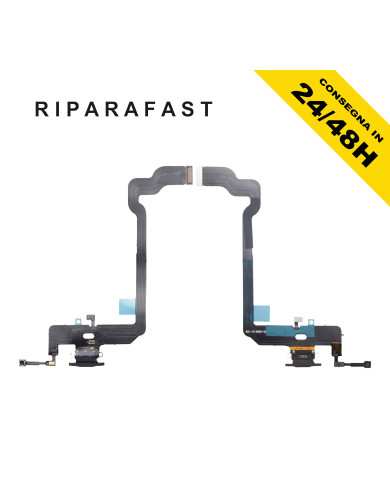 CONNETTORE DI RICARICA PER APPLE IPHONE XS A1920 NERO DOCK MICROFONO FLAT
