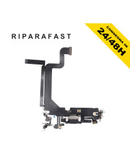 CONNETTORE RICARICA PER IPHONE 14 PRO MAX DOCK NERO MICROFONO CHARGER FLEX