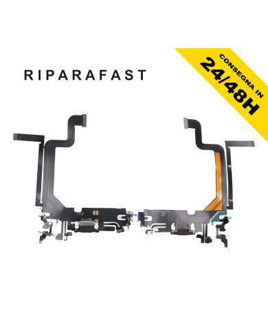 CONNETTORE RICARICA PER IPHONE 14 PRO MAX DOCK NERO MICROFONO CHARGER FLEX