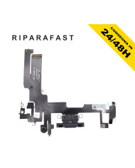 CONNETTORE DI RICARICA PER IPHONE 14 NERO MICROFONO CHARGER FLEX A+++DOCK