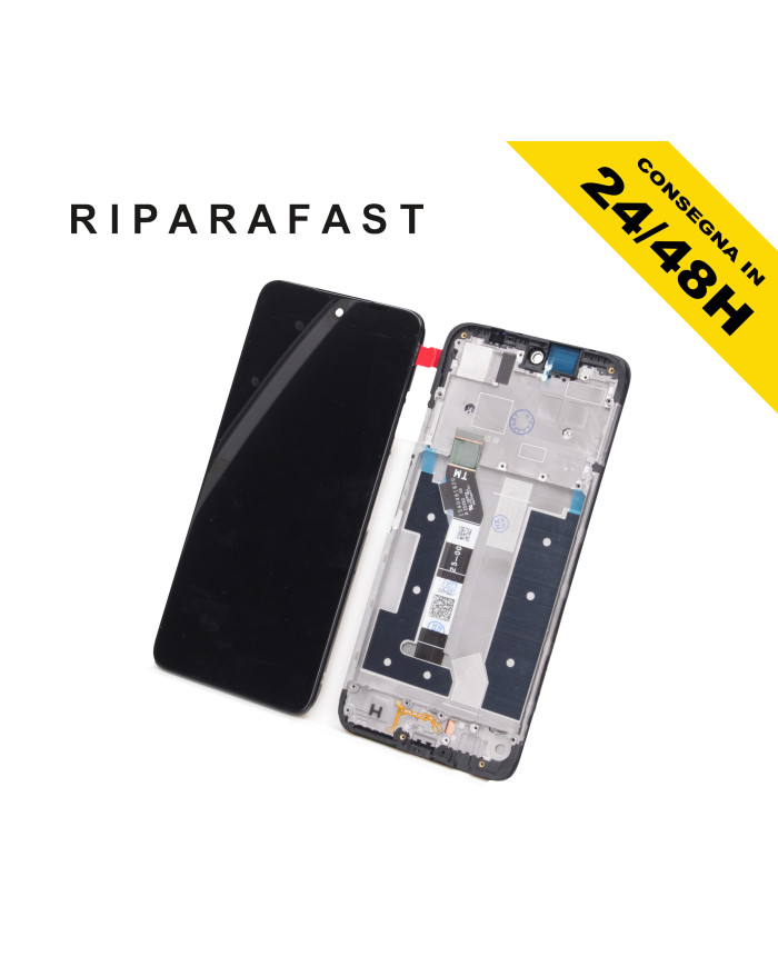 DISPLAY LCD TOUCH SCREEN FRAME PER MOTOROLA MOTO G35 XT2433 SCHERMO VETRO NERO