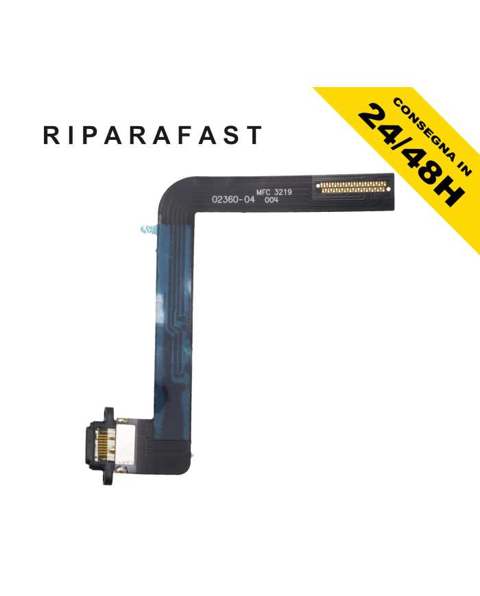 CONNETTORE DI RICARICA PER APPLE iPad 7 gen. A2197 A2200 A2198 NERO FLEX DOCK