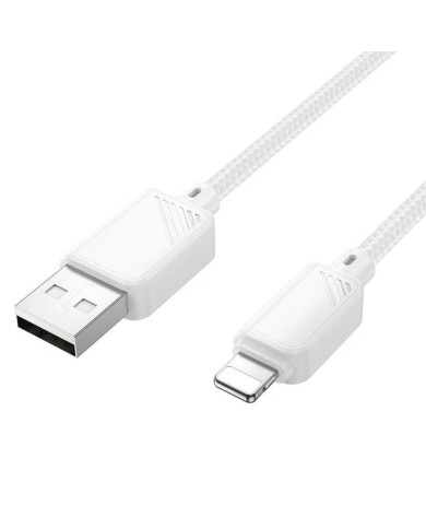 CAVO DI RICARICA HOCO TIPO A IPHONE APPLE TELATO NYLON BIANCO RINFORZATO