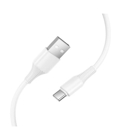 CAVO DI RICARICA HOCO USB A TIPO C UNIVERSALE TELATO NYLON BIANCO RINFORZATO