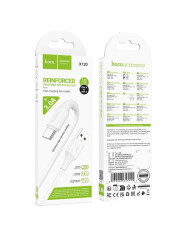 CAVO DI RICARICA HOCO USB A TIPO C UNIVERSALE TELATO NYLON BIANCO RINFORZATO