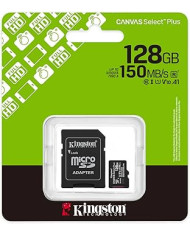 Kingston Canvas Select Plus Scheda di memoria microSD 128GB microSDXC Gen3 150MB/s A1 Adattatore SD incluso - SDCS3/128GB