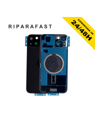 BACK COVER POSTERIORE IPHONE 15 PLUS COMPLETO FRAME MAGSAFE VETRO SCOCCA
