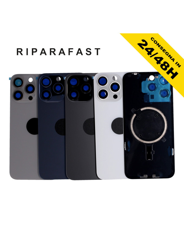 BACK COVER VETRO SCOCCA POSTERIORE IPHONE 15 PRO MAX COMPLETO MAGSAFE