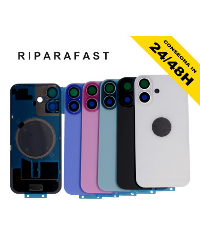 BACK COVER POSTERIORE IPHONE 16 COMPLETO FRAME MAGSAFE VETRO SCOCCA