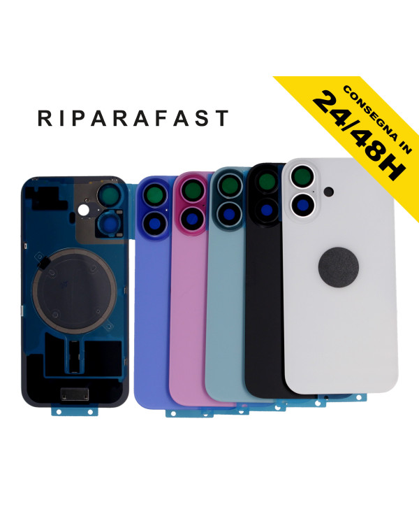 BACK COVER POSTERIORE IPHONE 16 COMPLETO FRAME MAGSAFE VETRO SCOCCA