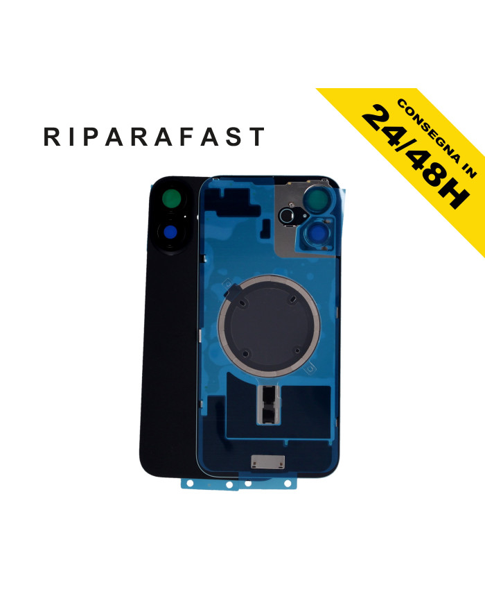 BACK COVER POSTERIORE IPHONE 16 PLUS COMPLETO FRAME MAGSAFE VETRO SCOCCA