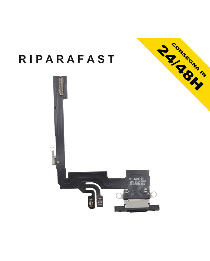 CONNETTORE RICARICA APPLE IPHONE 16 PRO MICROFONO ANTENNA DOCK CARICA NERO