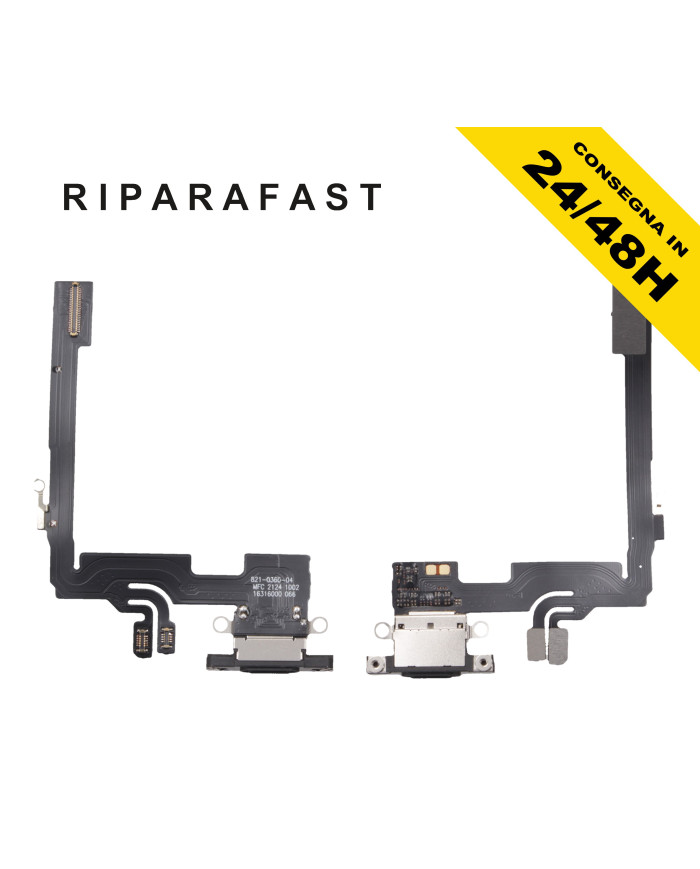 CONNETTORE RICARICA APPLE IPHONE 16 PRO MICROFONO ANTENNA DOCK CARICA NERO