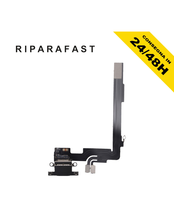 CONNETTORE RICARICA APPLE IPHONE 16 PRO MAX ANTENNA DOCK CARICA NERO MICROFONO