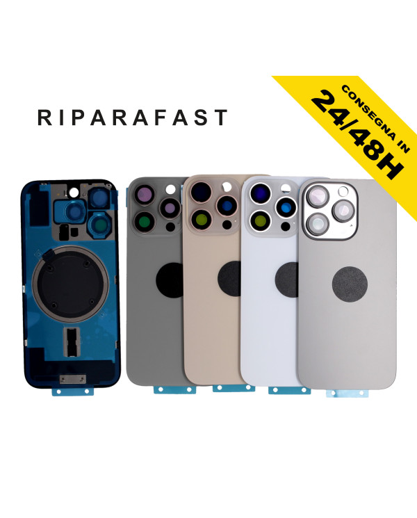 BACK COVER VETRO SCOCCA POSTERIORE IPHONE 16 PRO COMPLETO MAGSAFE FRAME