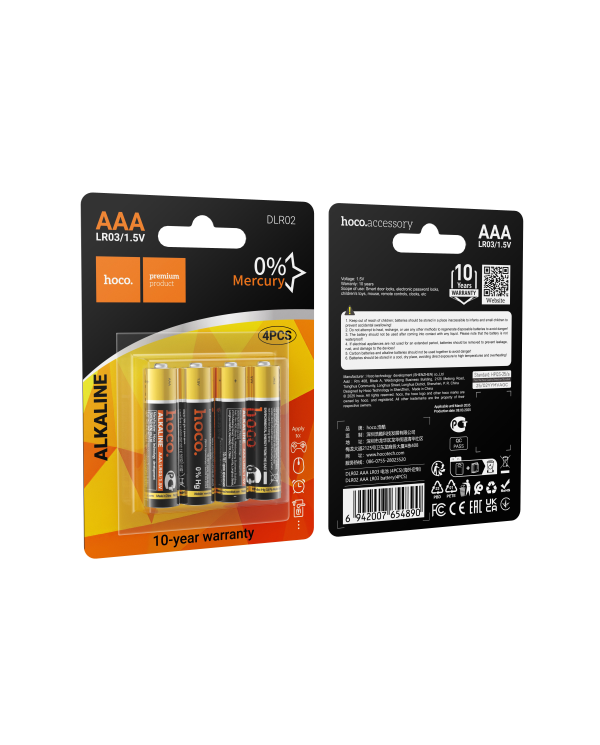 BATTERIA MINISTILO AAA ALCALINA R3 HOCO CONFEZIONE 4 PEZZI