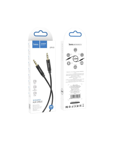 CAVO AUDIO AUX JACK 3,5MM TO JACK 3,5MM 2 METRI HOCO UPA19 NERO