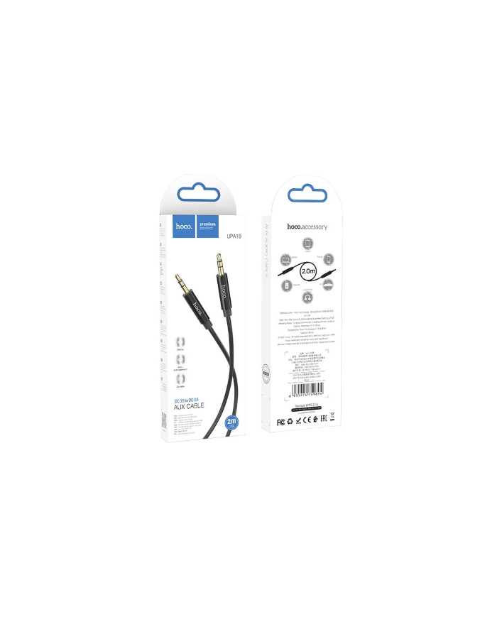 CAVO AUDIO AUX JACK 3,5MM TO JACK 3,5MM 2 METRI HOCO UPA19 NERO