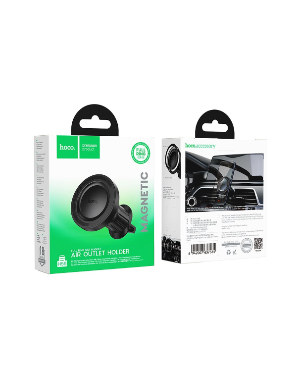 SUPPORTO MAGNETICO PER AUTO COMPATIBILE CON BOCCHETTA DI VENTILAZIONE MAGSAFE HOCO H56 NERO
