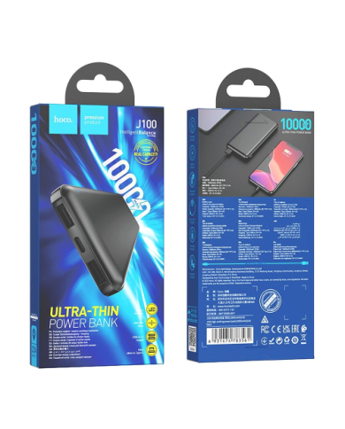POWER BANK 10000MAH PD QC 2,1A HOCO J100 NERO