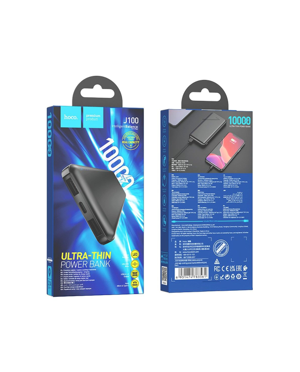 POWER BANK 10000MAH PD QC 2,1A HOCO J100 NERO