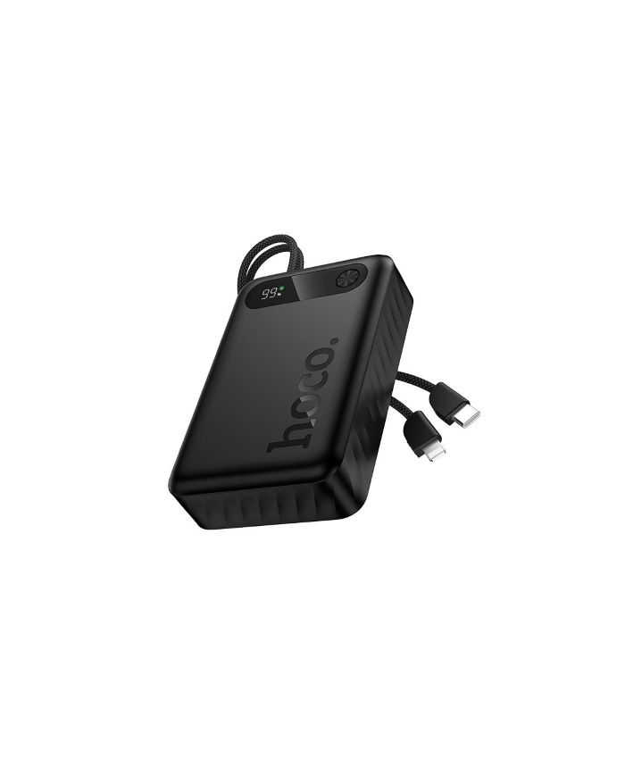 POWERBANK HOCO 20000 MAH QC PD 22,5W CON CAVI INTEGRATI TYPE-C + LIGHTNING J171A NERO