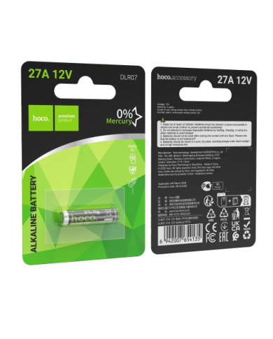 BATTERIA ALCALINA 27A HOCO 12V DLR07 1 PZ