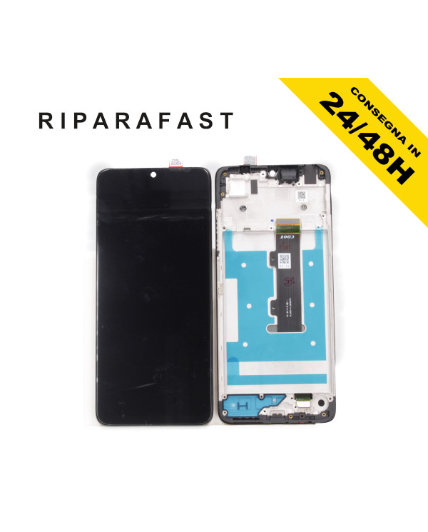LCD DISPLAY CON FRAME PER MOTOROLA MOTO G06 XT2535 VETRO TOUCH NERO MONITOR
