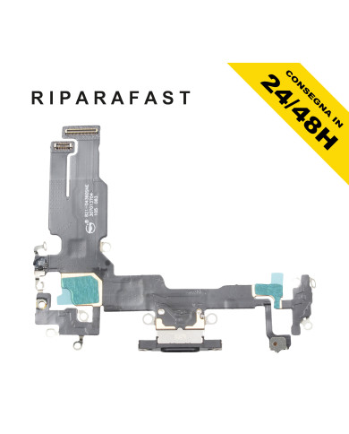 CONNETTORE RICARICA PER APPLE IPHONE 15 MICROFONO DOCK DI CARICA ANTENNA NERO