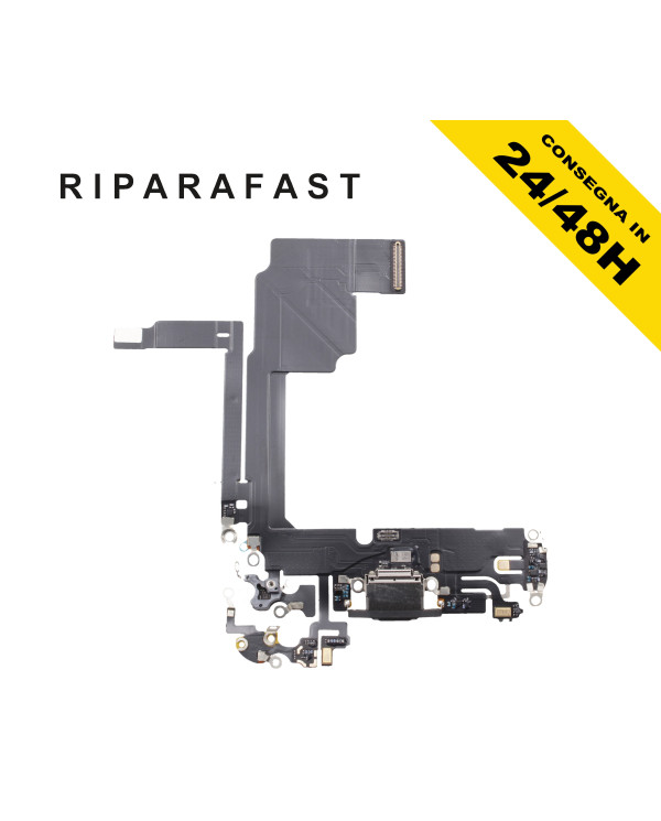 CONNETTORE RICARICA PER APPLE IPHONE 15 PRO MAX DOCK MICROFONO CARICA NERO