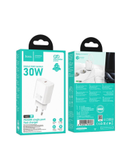 ALIMENTATORE CARICABATTERIE DI RETE TYPE-C PD QC 30W | HOCO N62 BIANCO