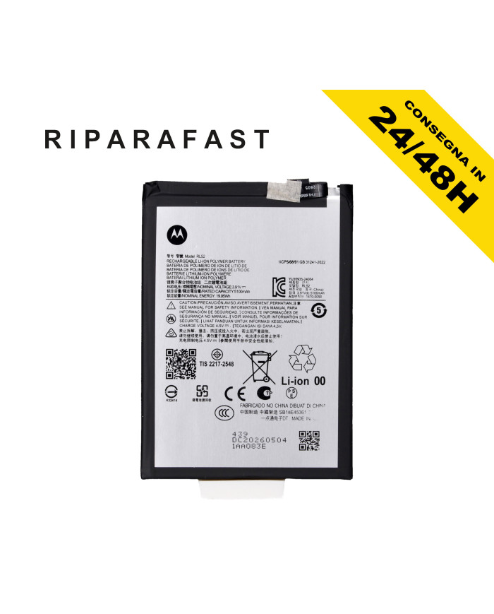 BATTERIA RL52 PER MOTOROLA MOTO E15 XT2523 G05 XT2523-6 5100 MAH PARI ORIGINALE