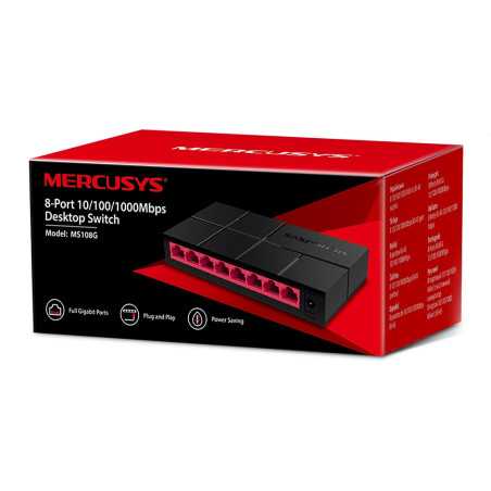HUB SWITCH LAN MERCUSYS MS108G 8 PORTE GIGABIT | Riparafast SRLS