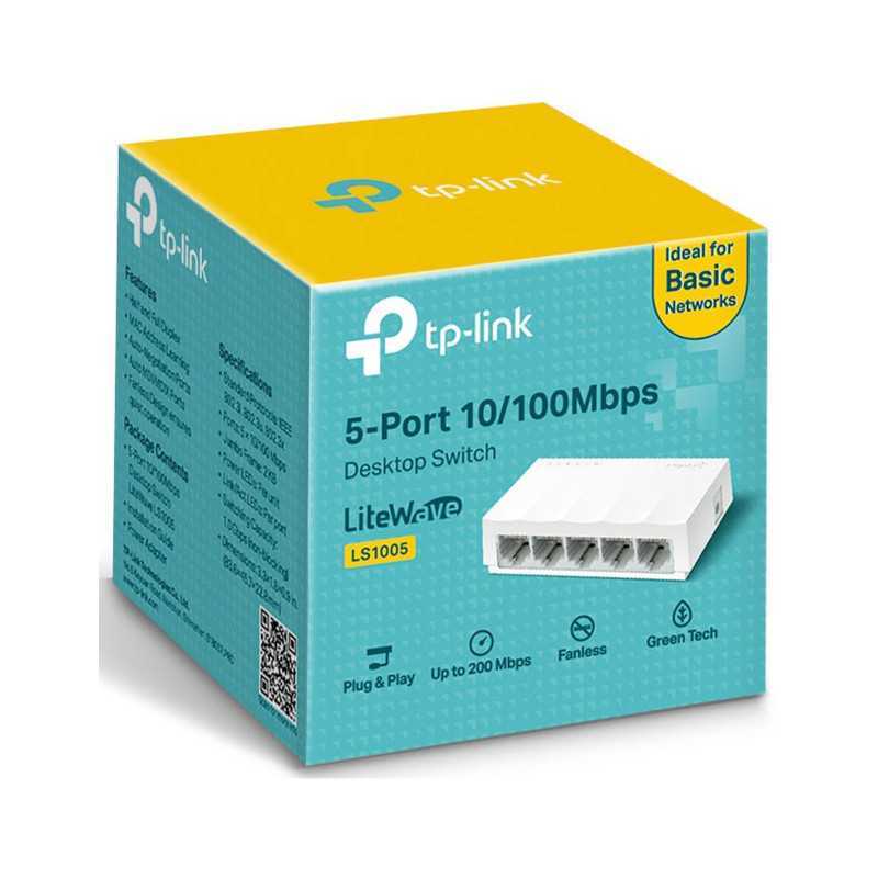 Switch Hub Desktop TP-Link LS1005 5 Porte Bianco | Riparafast SRLS