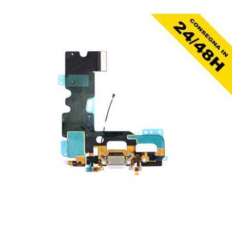 CONNETTORE DI RICARICA PER APPLE IPHONE 7 MICROFONO DOCK FLAT FLEX BIANCO