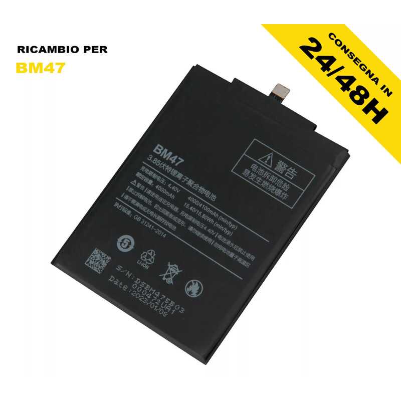 BATTERIA PER XIAOMI REDMI 3 3S 3X PRO - 4X 4100 mAh BM47 BATTERY PARI ORIGINALE
