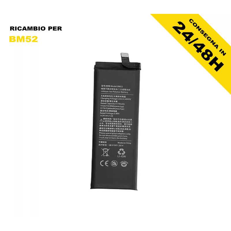 BATTERIA PER XIAOMI MI NOTE 10 / PRO / LITE BM52 RICAMBIO PARI ORIGINALE