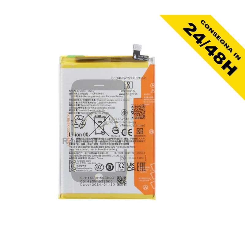 BATTERIA PER XIAOMI REDMI 13C POCO C65 23108RN04Y 23106RN0DA BN5Q PARI ORIGINALE