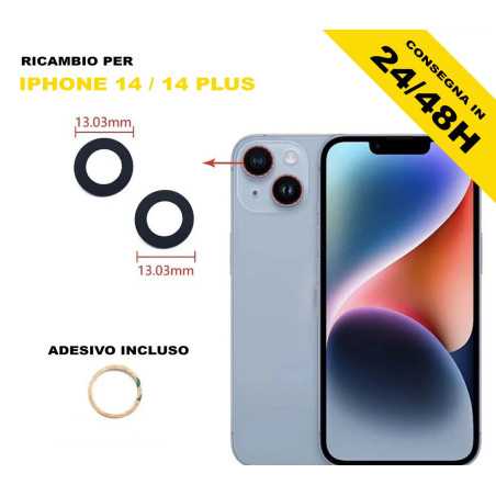 Vetrino Fotocamera iPhone 14 Ricambio Vetro | Riparafast SRLS
