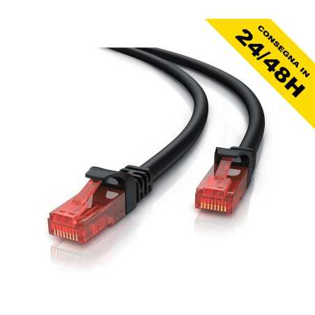 Cavo Ethernet CAT6 U/UTP CCA 2m Ewent Nero | Riparafast SRLS