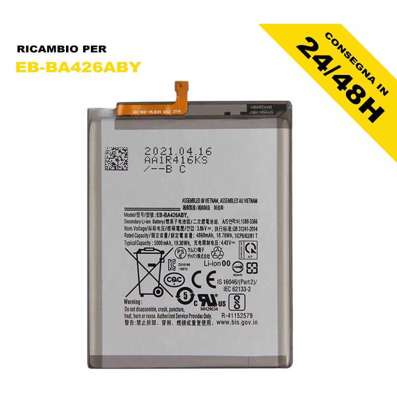BATTERIA PER SAMSUNG GALAXY A32 5G SM-A326 EB-BA426ABY 5000 mAh PARI ORIGINALE