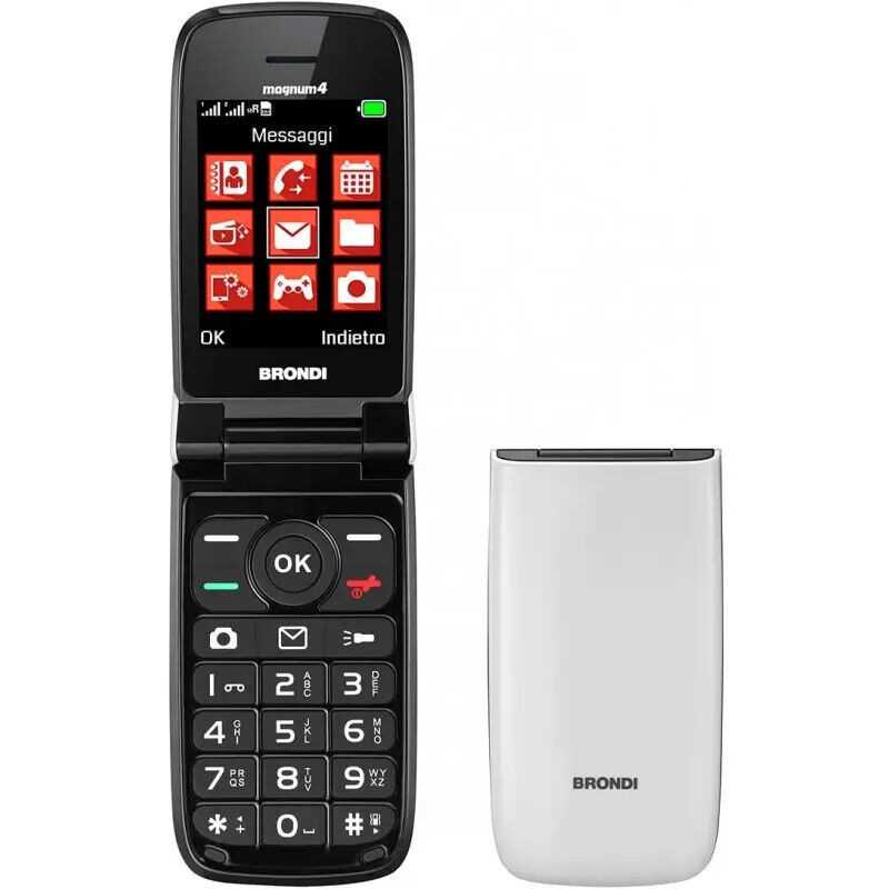 Brondi Magnum 4 Gsm Dual Sim Flip Attivo BIANCO Italia