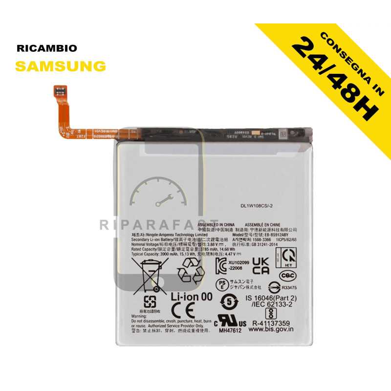 BATTERIA PER SAMSUNG GALAXY S23 SM-S912 EB-BS912ABY PARI ORIGINALE