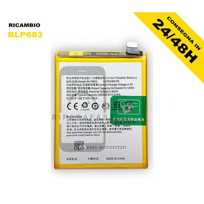 BATTERIA PER OPPO A7X / A7S / REALME 2 PRO RMX1801 RMX1807 PARI ORIGINALE BLP683