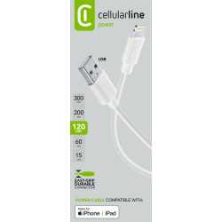 CELLULARLINE POWER CABLE 120cm - Lightning | Riparafast SRLS
