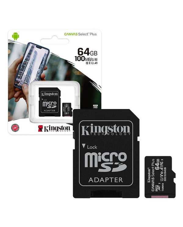 MICRO SD 64GB 100MB/S KINGSTON CLASSE 10 | Riparafast SRLS