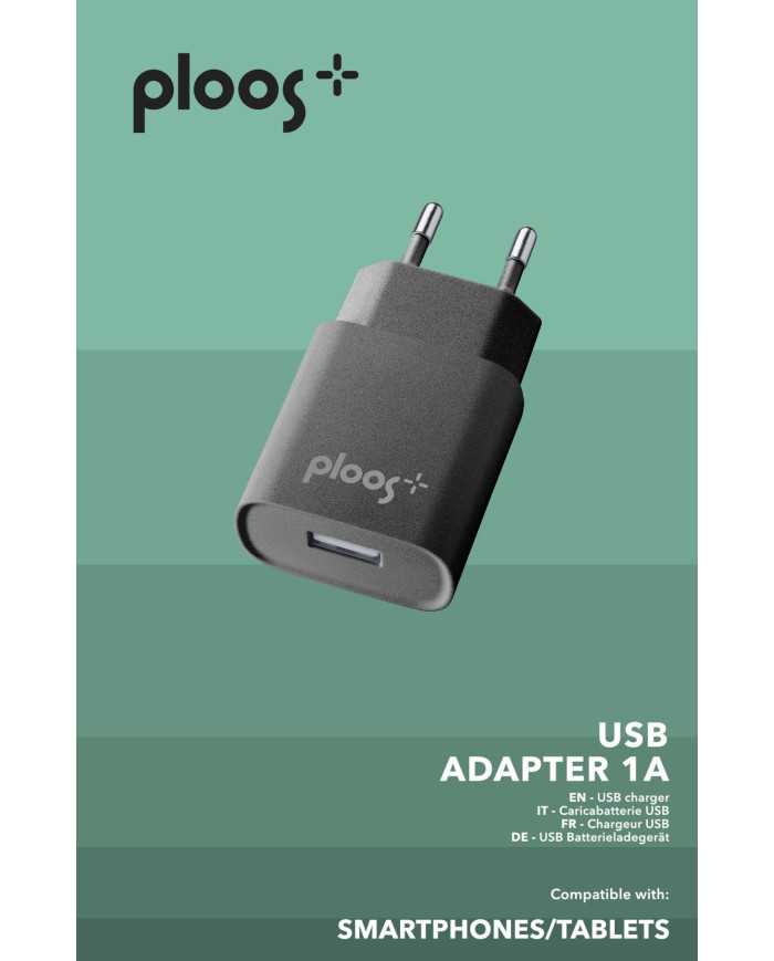 Caricabatterie USB 1A Nero Ploos Universale | Riparafast SRLS
