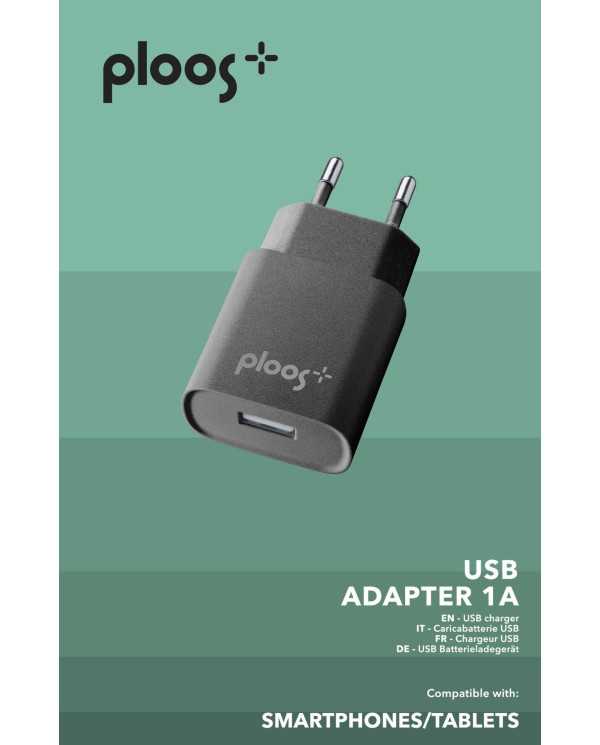 Caricabatterie USB 1A Nero Ploos Universale | Riparafast SRLS