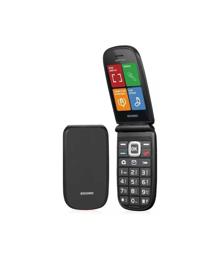 BRONDI RAPTOR Telefono Cellulare Flip Dual SIM Nero | Riparafast SRLS